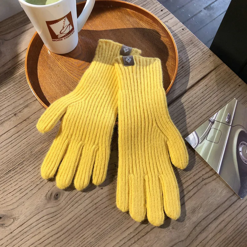 Warm Women Gloves - Ribbed Full Finger, Cotton Blend - Image 10