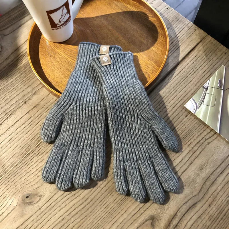Warm Women Gloves - Ribbed Full Finger, Cotton Blend - Image 5