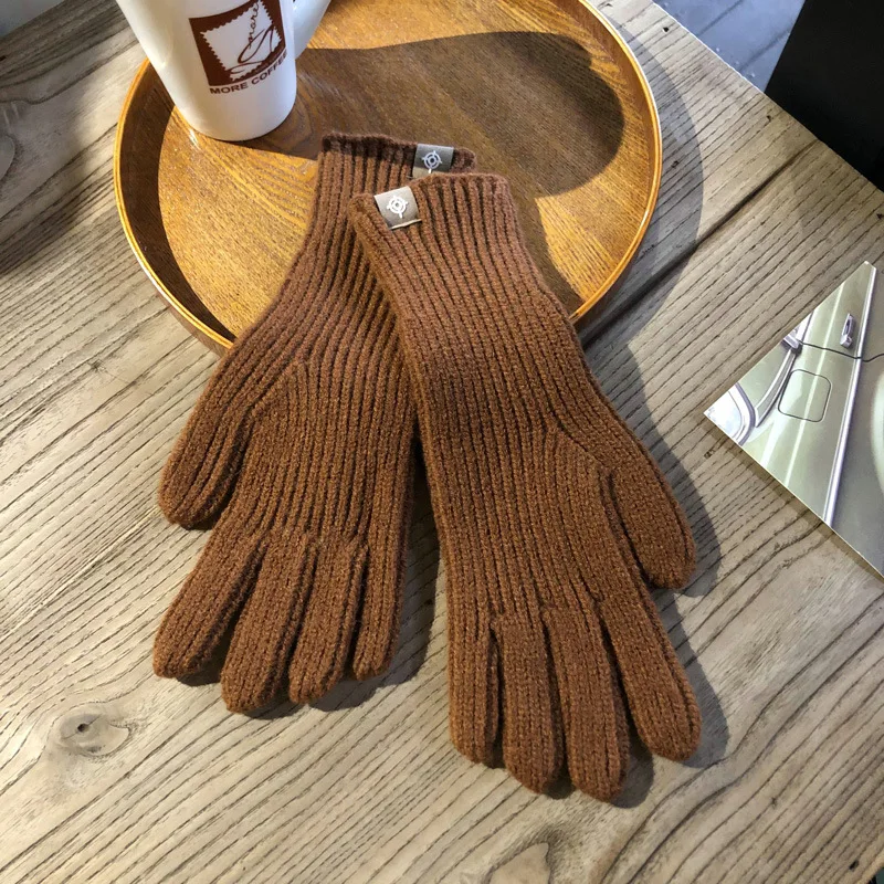 Warm Women Gloves - Ribbed Full Finger, Cotton Blend - Image 7