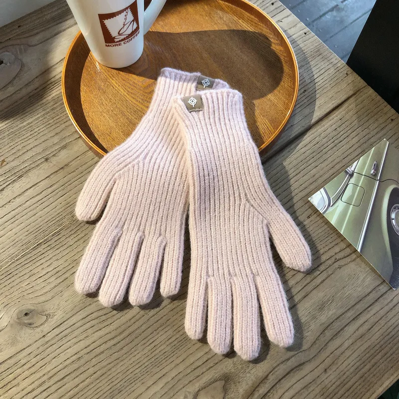 Warm Women Gloves - Ribbed Full Finger, Cotton Blend - Image 9