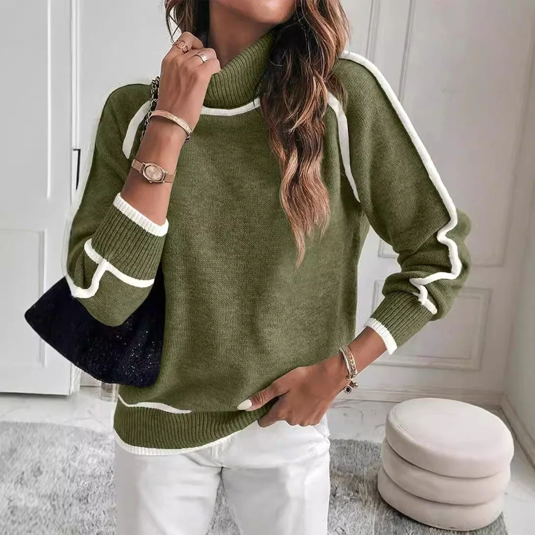 Warm Women Highneck Sweater - Raglan Cut Poly Knit Winter - Image 3