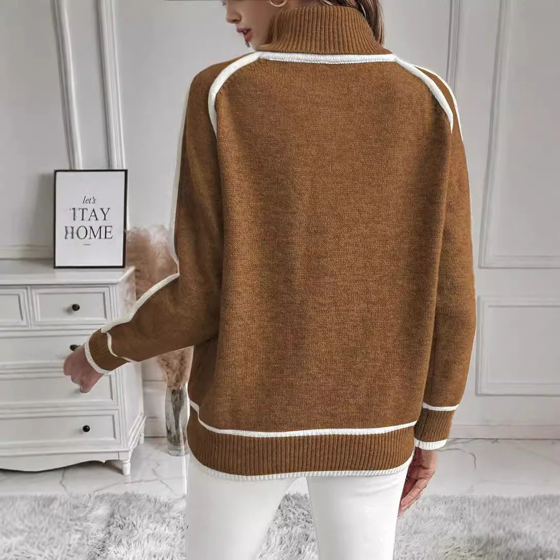 Warm Women Highneck Sweater - Raglan Cut Poly Knit Winter - Image 4