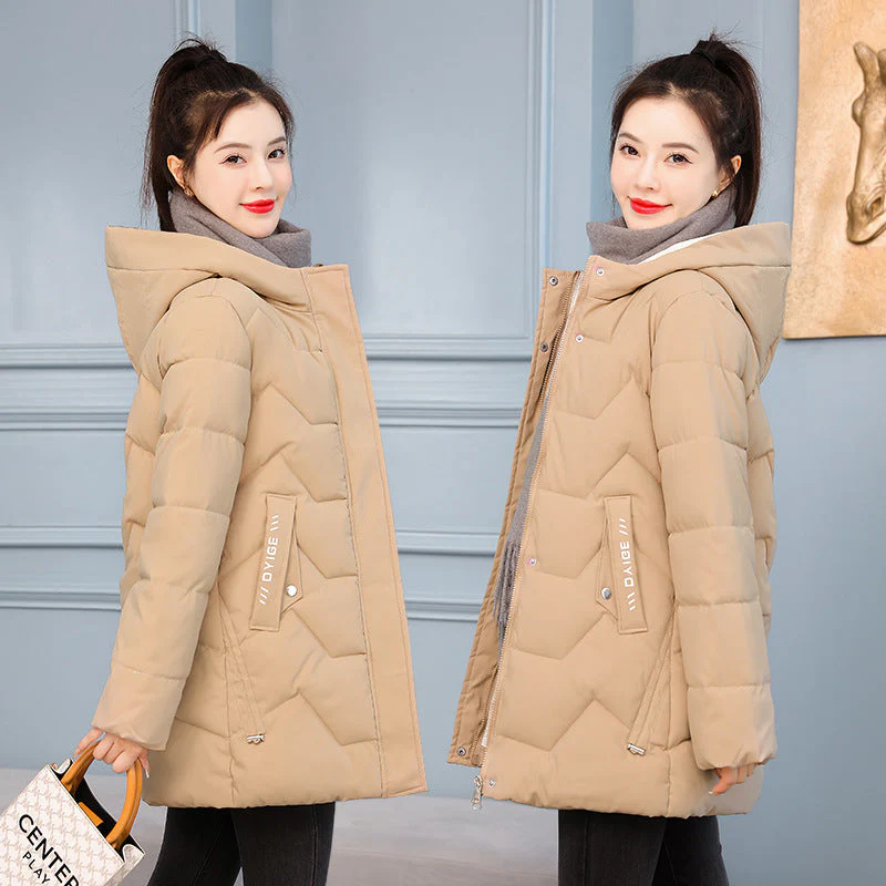 Warm Women Mid-Length Coat - Quilted, Polyester, Winter - Image 7
