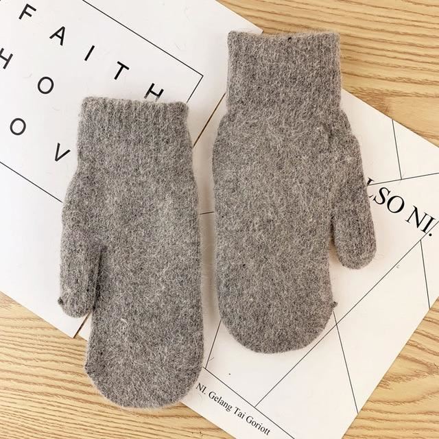 Warm Women Mittens - Ribbed Cuff Plush Faux Fur, Winter - Image 15