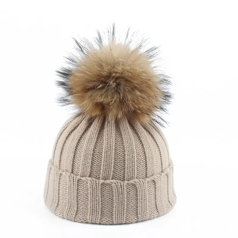 Warm Women's Beanie - Chunky Ribbed, Cotton Blend, Winter