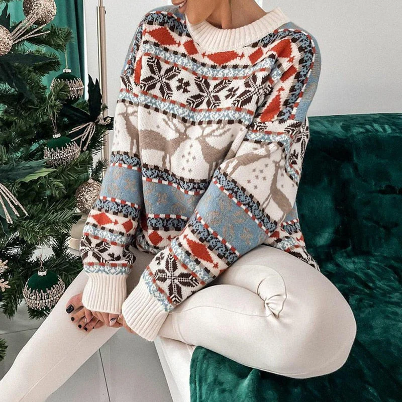 Warm Women’s Christmas Sweater - Oversized Knit, Holiday - Image 2