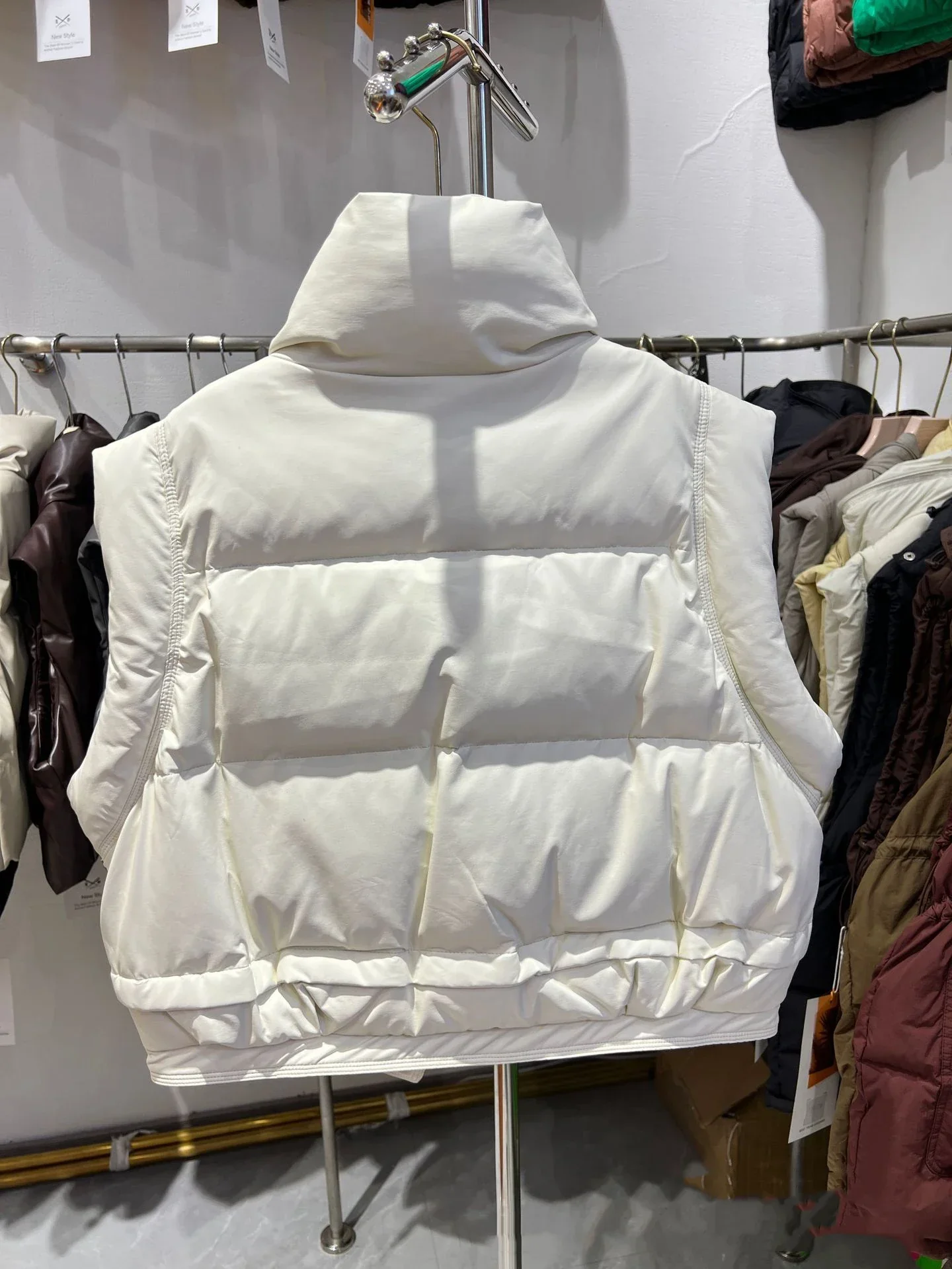 Warm Women’s Down Vest - Cropped Boxy, PU, Winter Layering - Image 19