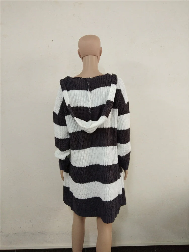 Warm Women’s Hooded Cardigan - Mid Length, Acrylic, Casual - Image 5