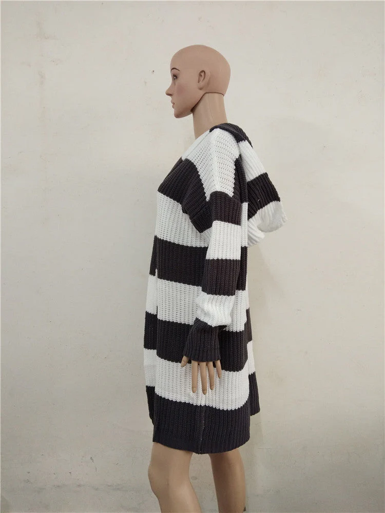 Warm Women’s Hooded Cardigan - Mid Length, Acrylic, Casual - Image 6