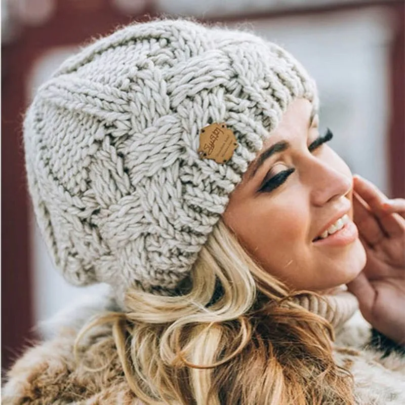 Warm Women's Knit Beanie - Cable Slouchy Cut, Soft Wool - Image 5