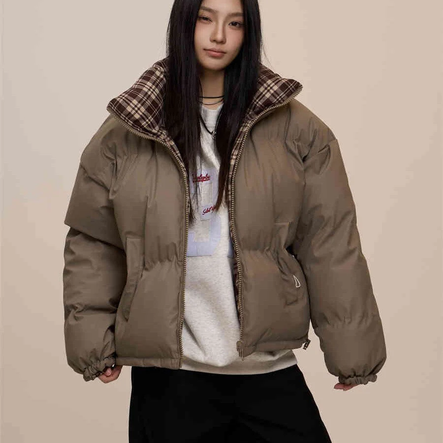 Warm Women's Puffer Jacket - Boxy Cropped, Cotton, Winter - Image 6