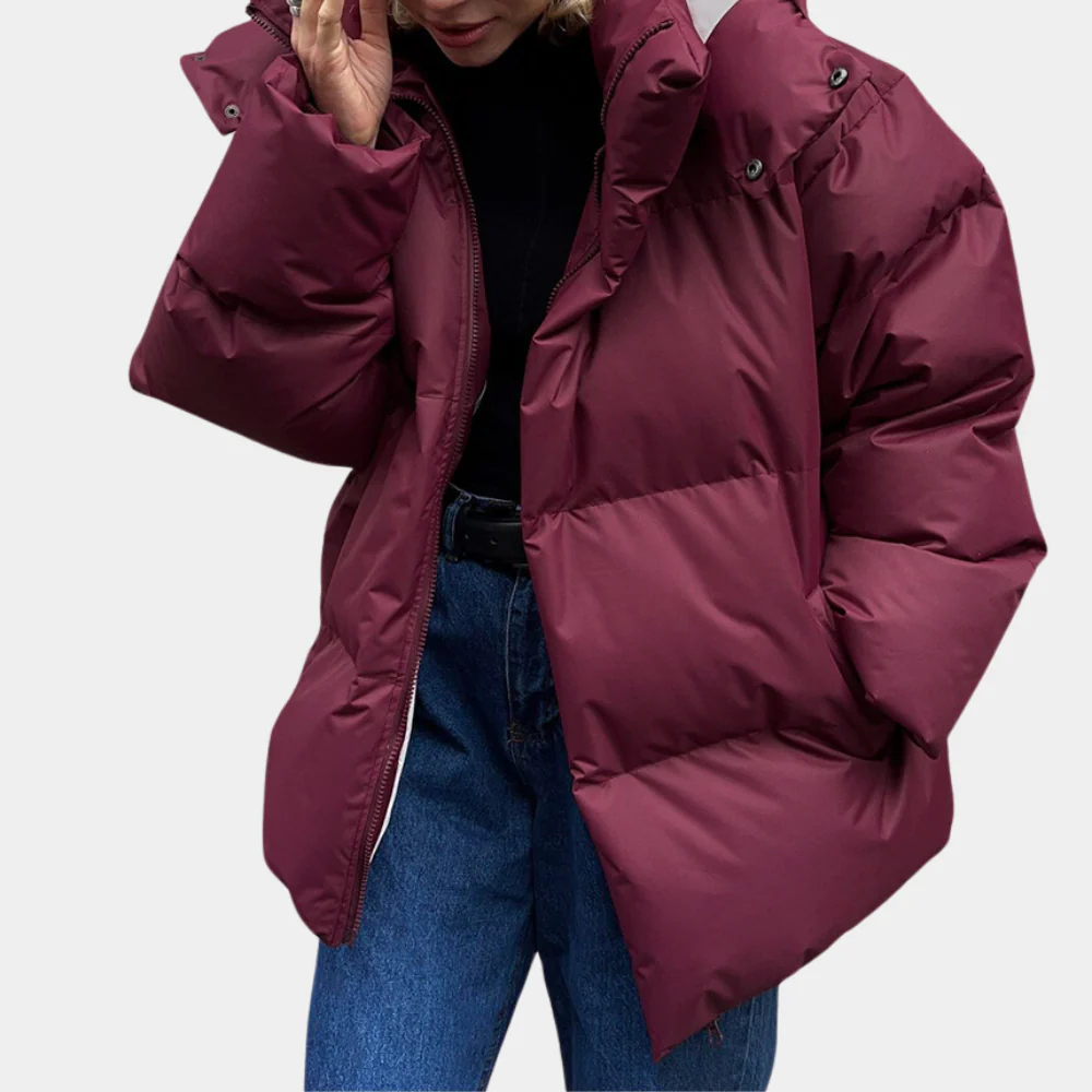 Warm Women's Puffer Jacket - Relaxed Quilted, For Winter - Image 3