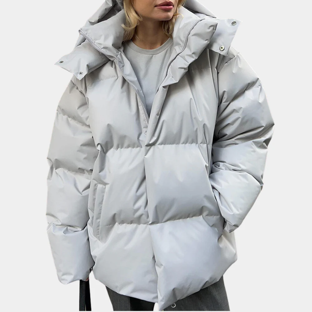 Warm Women's Puffer Jacket - Relaxed Quilted, For Winter - Image 4