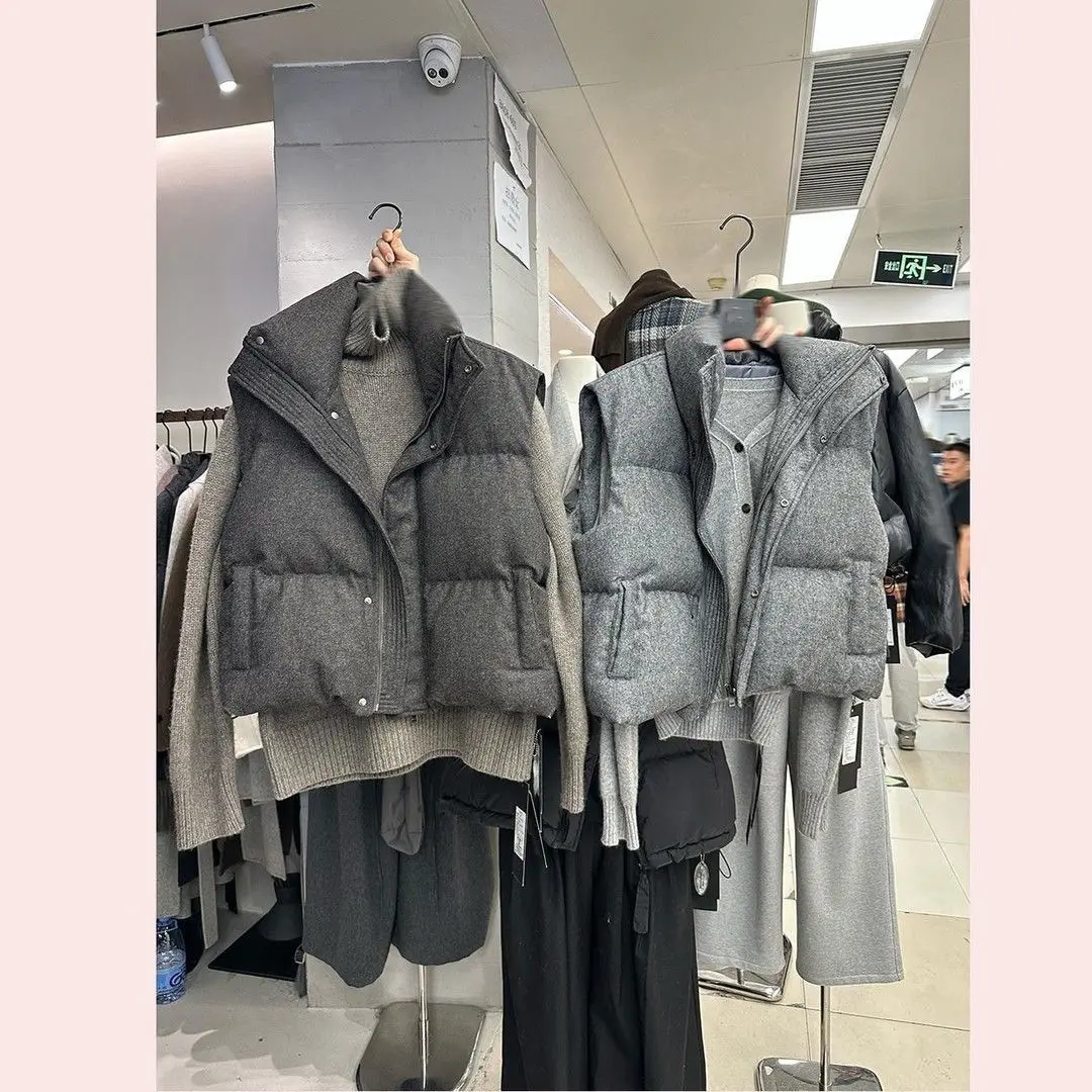 Warm Women's Puffer Vest - Boxy Quilted Polyester Winter - Image 4