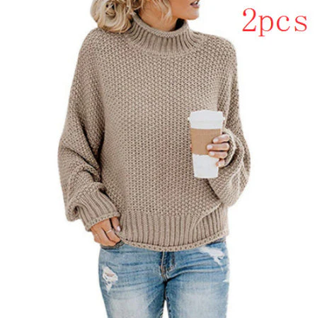 Warm Women's Pullover Sweater - Turtleneck Knit, Winter - Image 10