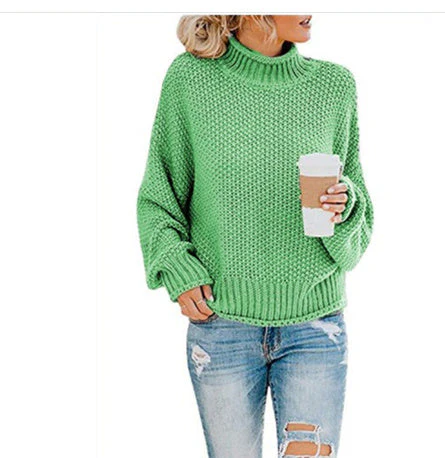 Warm Women's Pullover Sweater - Turtleneck Knit, Winter - Image 13