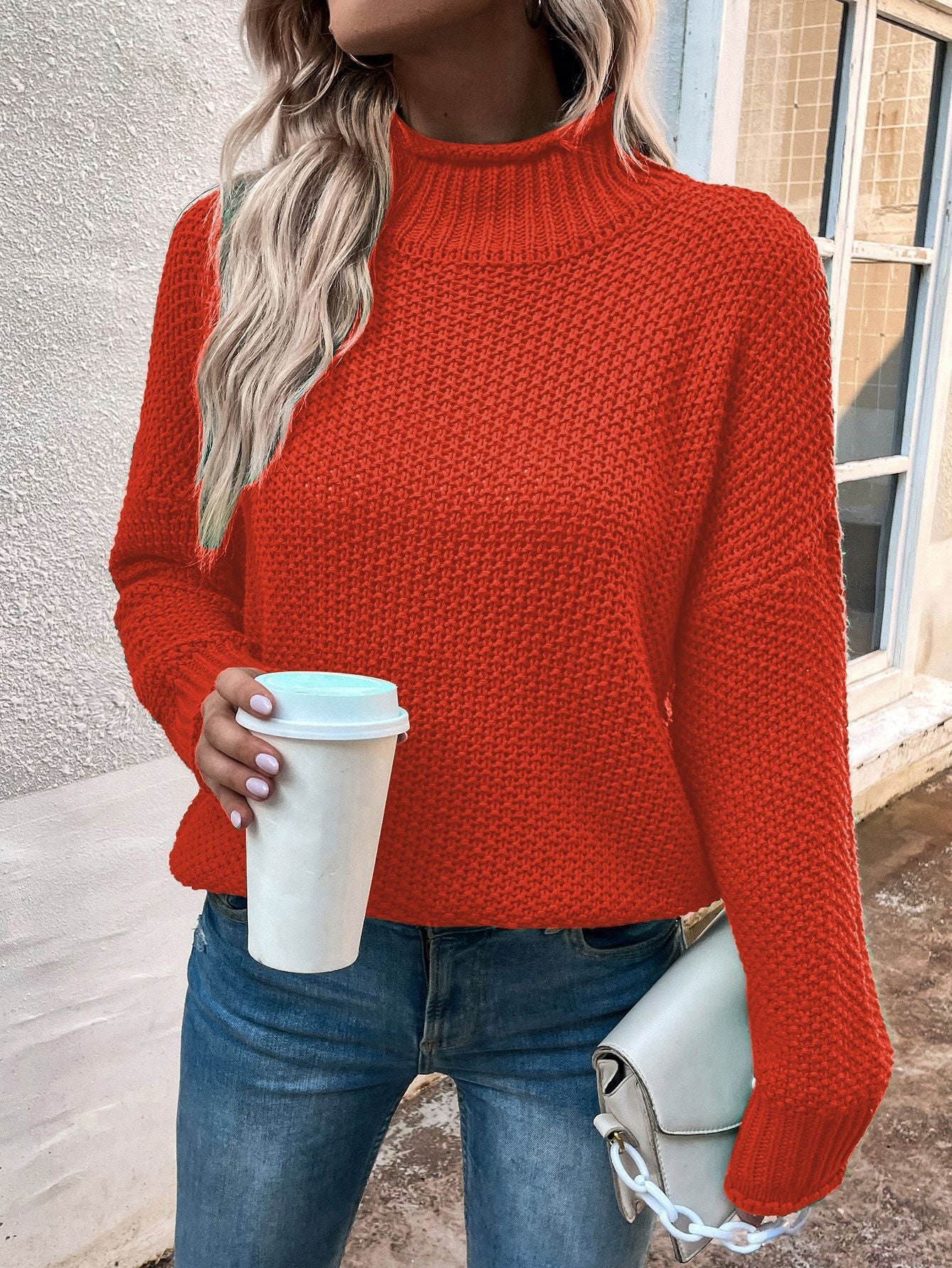 Warm Women's Pullover Sweater - Turtleneck Knit, Winter - Image 14