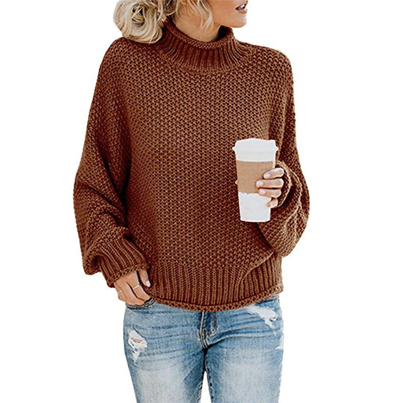 Warm Women's Pullover Sweater - Turtleneck Knit, Winter - Image 6