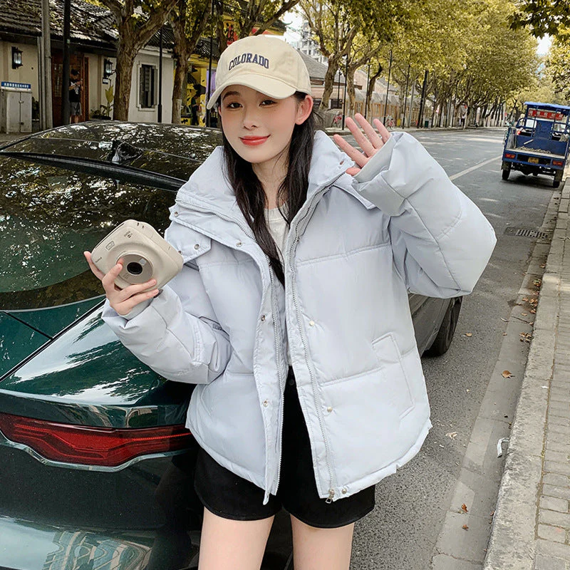 Warm Women’s Short Puffer Jacket - Loose Cotton Hooded - Image 10