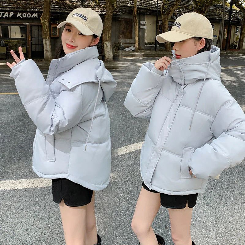 Warm Women’s Short Puffer Jacket - Loose Cotton Hooded - Image 6