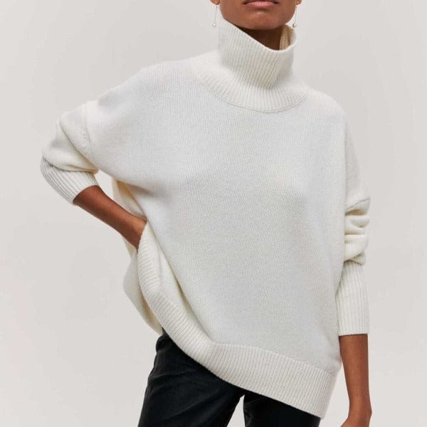 Warm Women's Turtleneck Sweater - Relaxed Wool Blend - Image 6