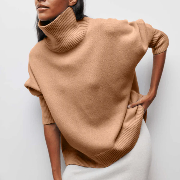 Warm Women's Turtleneck Sweater - Relaxed Wool Blend - Image 7