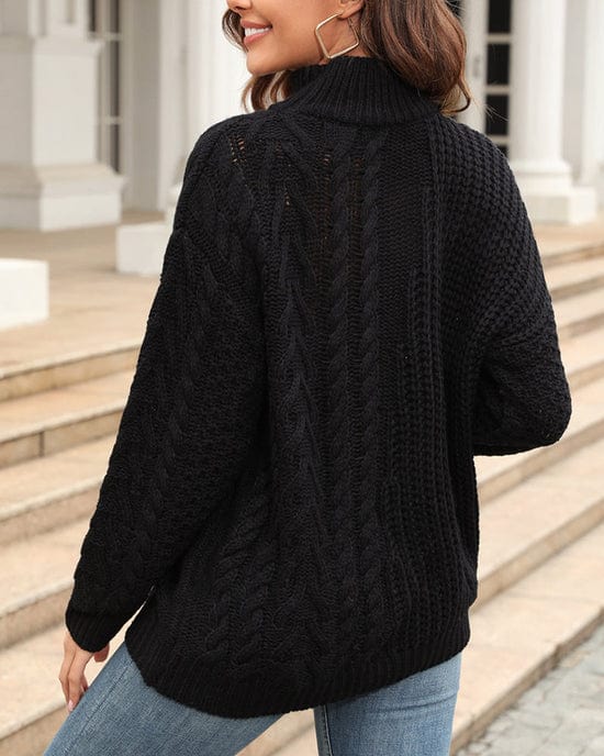 Warm Women's Turtleneck Sweater - Slim, Chunky Knit, Winter - Image 3