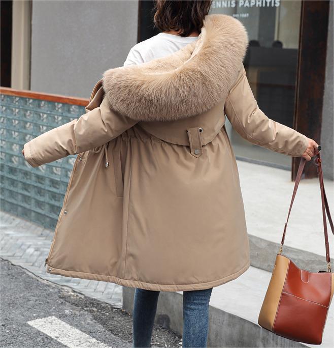Warm Women’s Winter Coat - Relaxed A Line, Faux Fur, City - Image 2