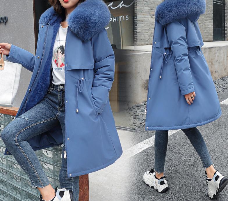 Warm Women’s Winter Coat - Relaxed A Line, Faux Fur, City - Image 3