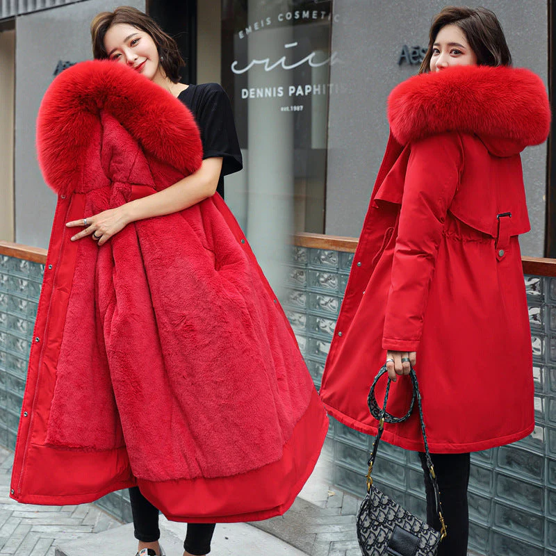 Warm Women’s Winter Coat - Relaxed A Line, Faux Fur, City - Image 5