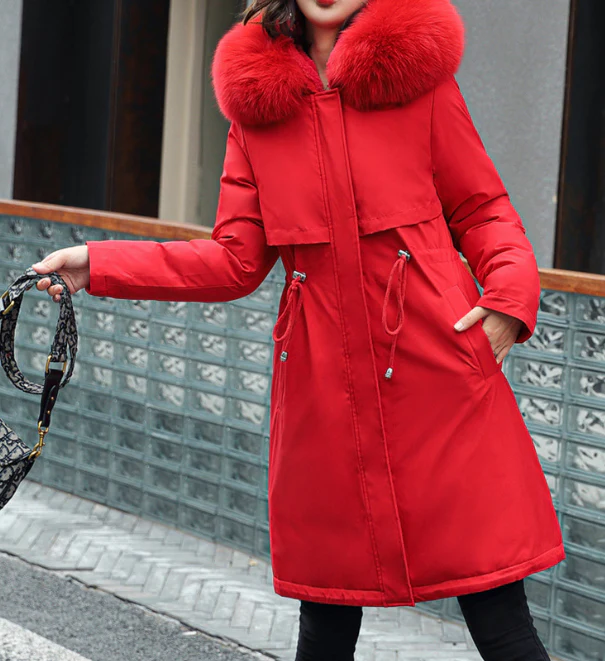 Warm Women’s Winter Coat - Relaxed A Line, Faux Fur, City - Image 8
