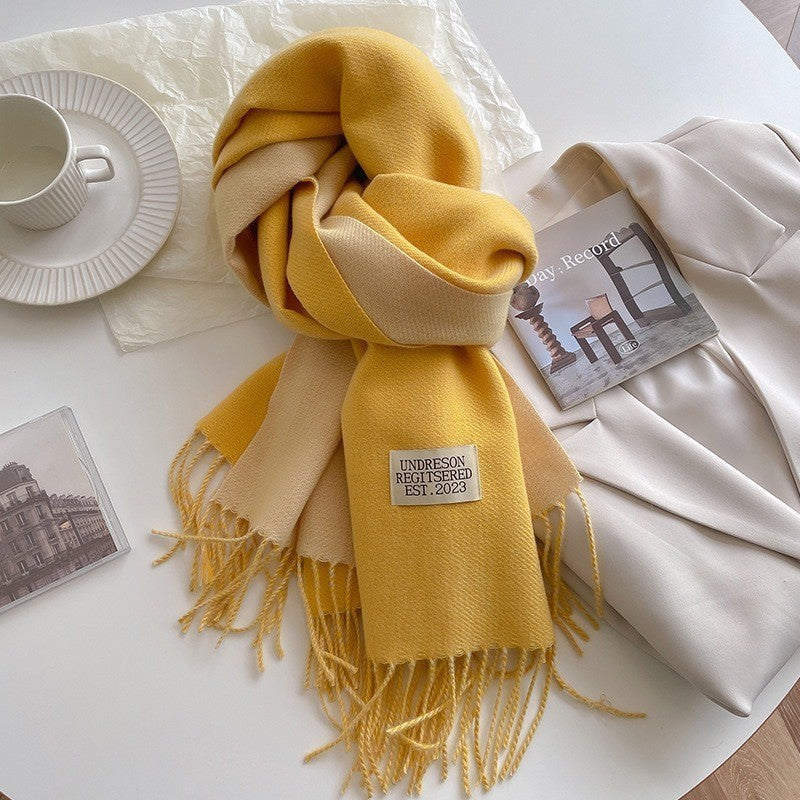 Warm Women Scarf - Reversible Fringed Cashmere Winter - Image 18