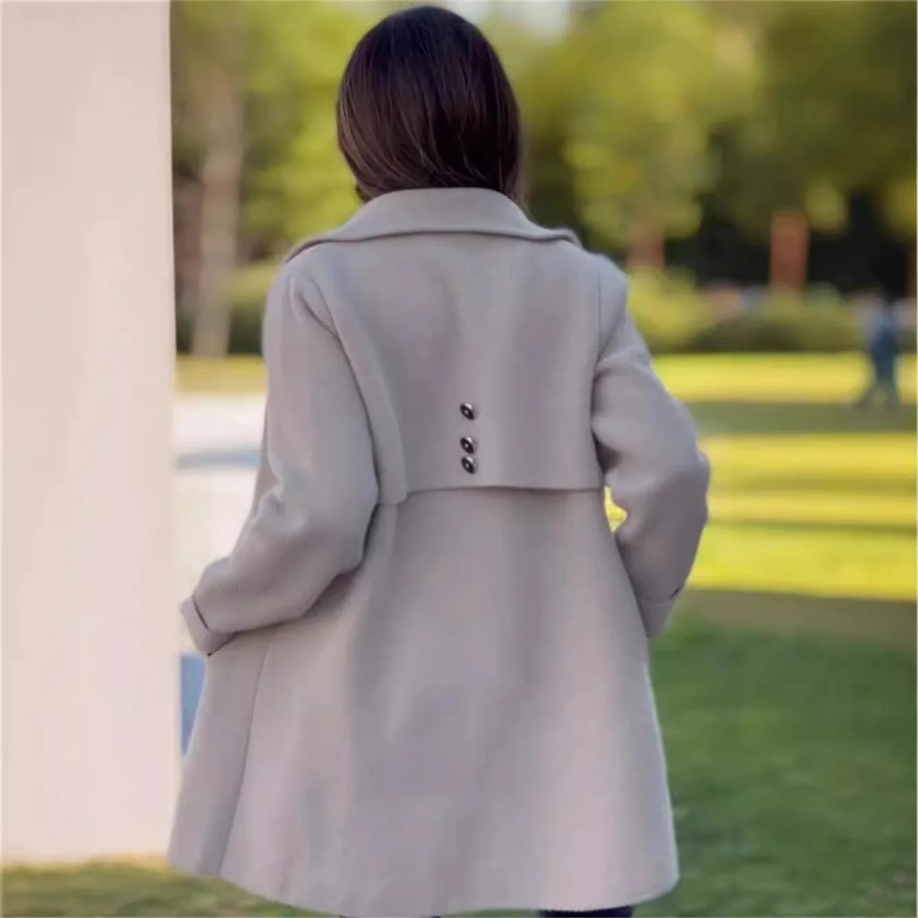 Warm Women Wool Coat - A Line, Polar Fleece, For Winter - Image 4