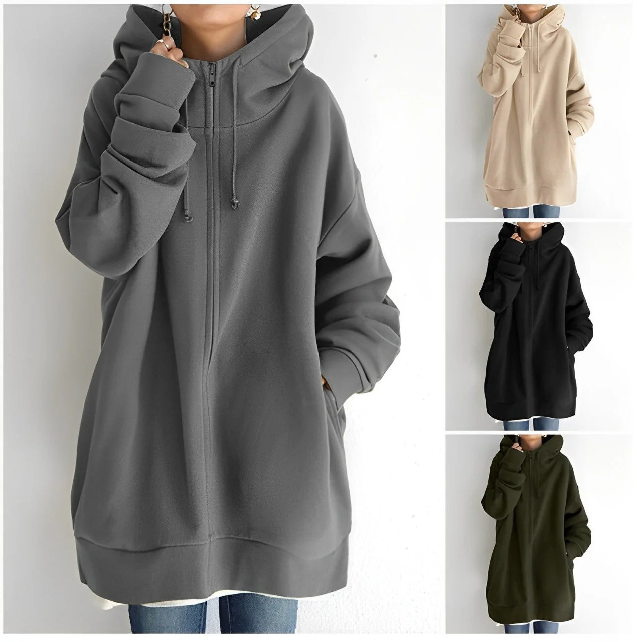 Warm Womens Fleece Hoodie - Oversized, Brushed Fleece