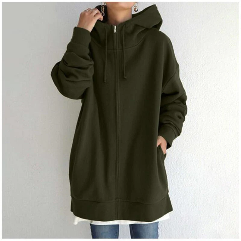 Warm Womens Fleece Hoodie - Oversized, Brushed Fleece - Image 2
