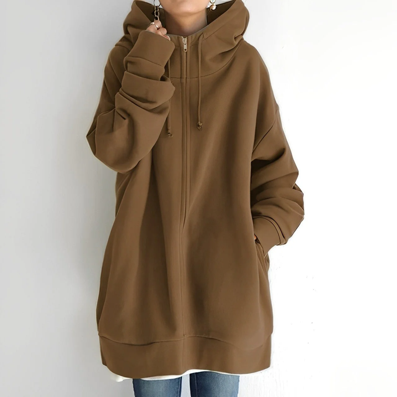 Warm Womens Fleece Hoodie - Oversized, Brushed Fleece - Image 4