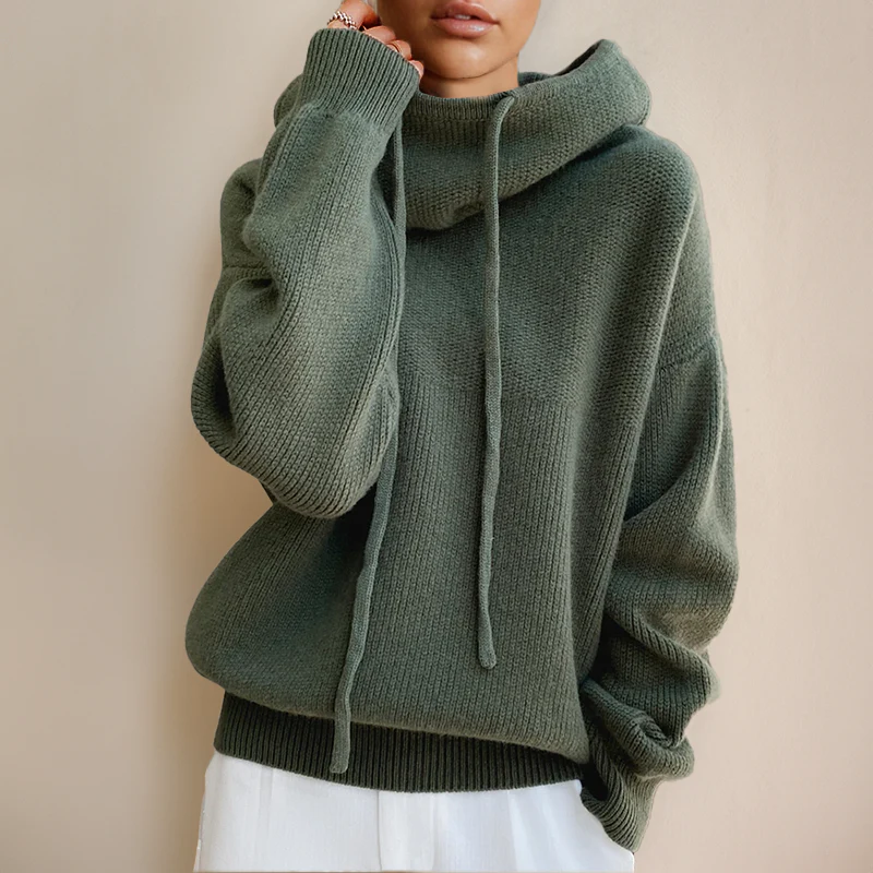 Warm Womens Oversized Hoodie - Relaxed Knit, For Everyday - Image 2