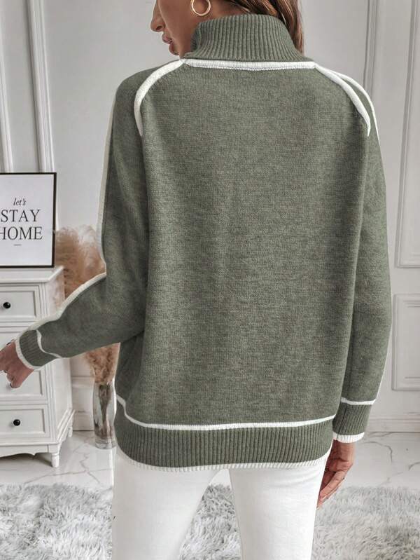 Warm Womens Turtleneck Sweater - Cropped Ribbed Knit - Image 5