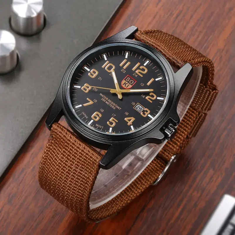 Watch Nylon Strap Quartz Military Style Durable - Image 2