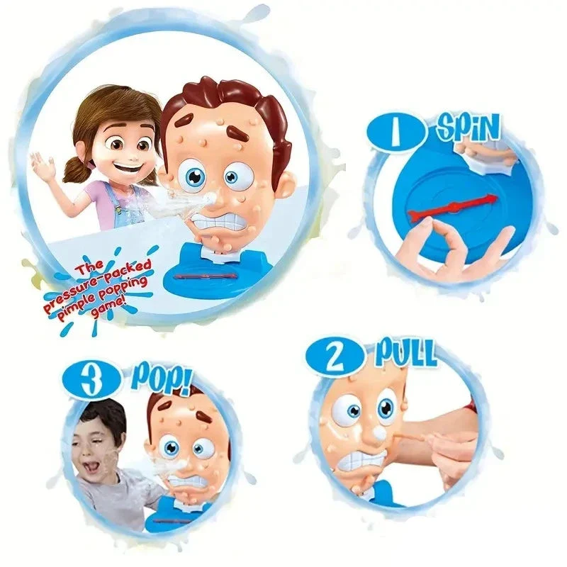 Water Spray Pimple Popping Game - Hilarious Family Fun for Kids, Anti-Stress Face Squeeze Challenge, Parent-Child Interactive Toy - Image 4