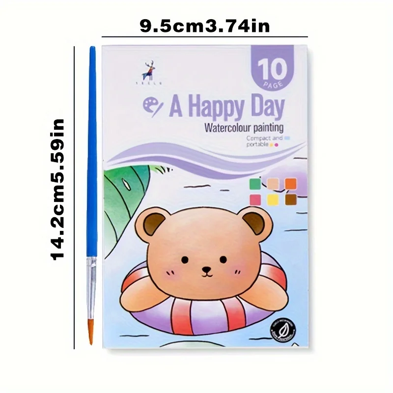 Watercolor Painting Book With Pen Self Contained Water Colors Art Kit For Kids Back To School 2025 Gift - Image 2