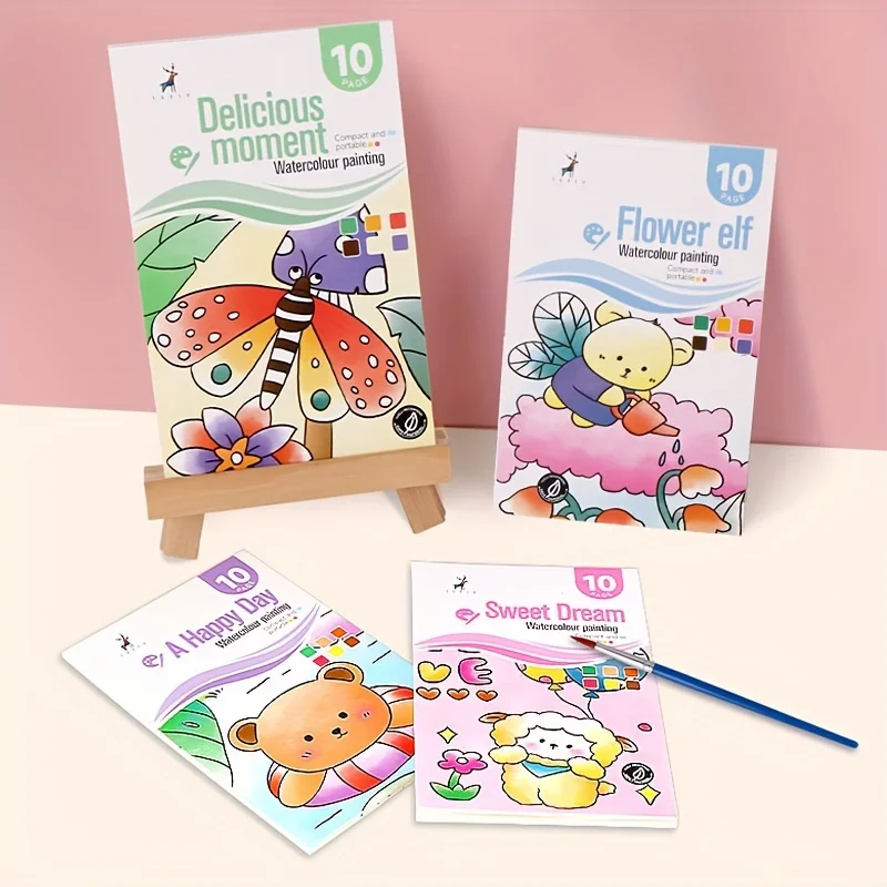 Watercolor Painting Book With Pen Self Contained Water Colors Art Kit For Kids Back To School 2025 Gift - Image 4