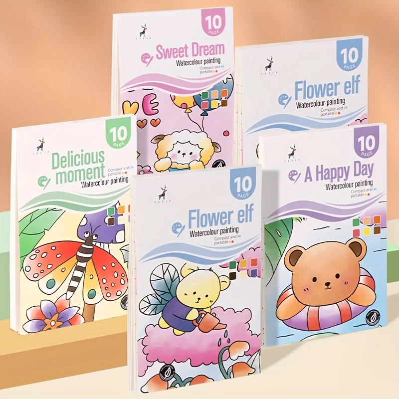 Watercolor Painting Book With Pen Self Contained Water Colors Art Kit For Kids Back To School 2025 Gift - Image 5