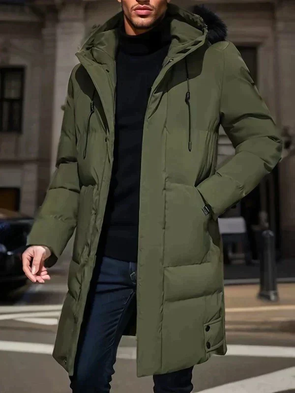 Waterproof Cozy Men's Parka Jacket - Long Quilted, For Cold - Image 16