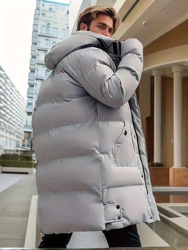 Waterproof Cozy Men's Parka Jacket - Long Quilted, For Cold - Image 3