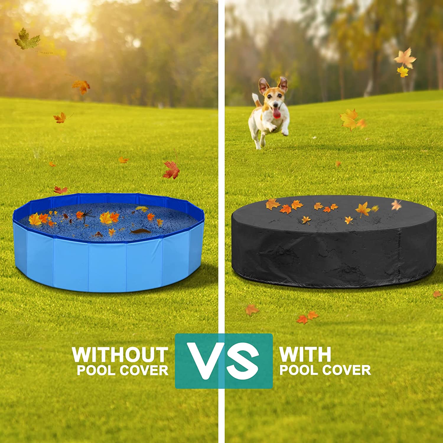 Waterproof Dog Pool Cover Round Fit Debris Blocking Keeps Water Clean Fall 2025 Backyard Pet Accessory - Image 5