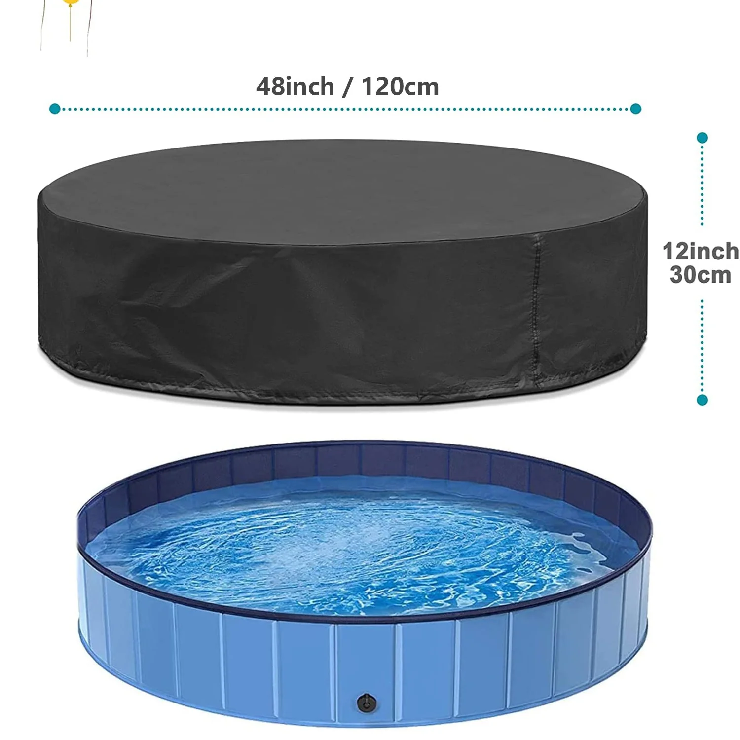 Waterproof Dog Pool Cover Round Fit Debris Blocking Keeps Water Clean Fall 2025 Backyard Pet Accessory - Image 7