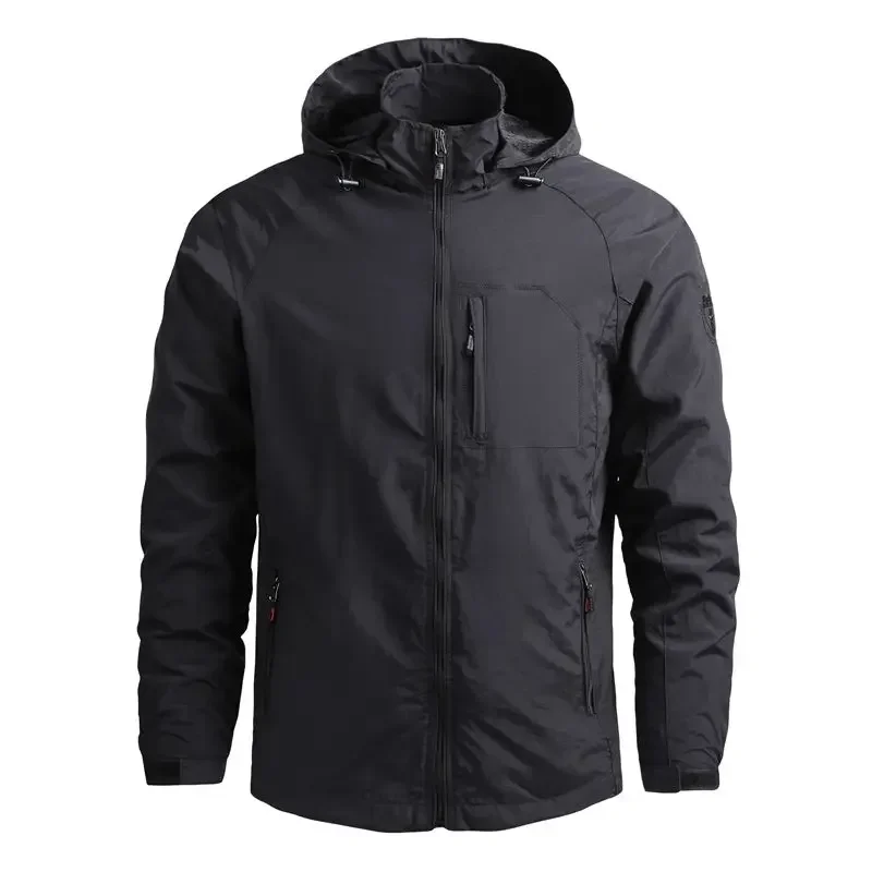 Waterproof Men Jacket- Hooded Windbreaker Polyester Camping - Image 17