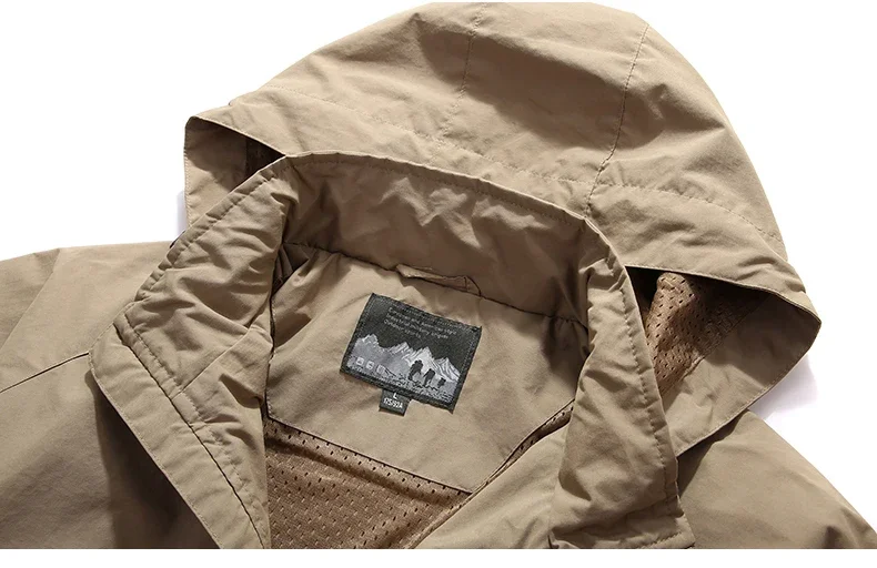 Waterproof Men Jacket- Hooded Windbreaker Polyester Camping - Image 8
