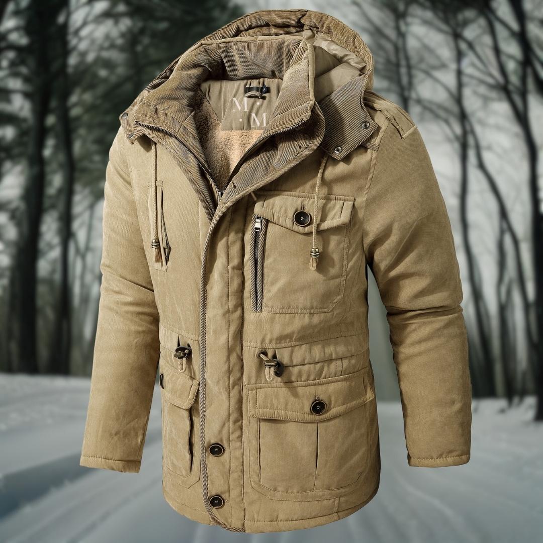 Waterproof Men Parka - Mid Thigh Hooded, Fleece Lined - Image 3